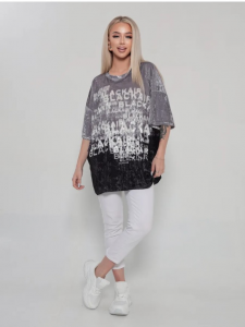 Туника велюр "Газета" 