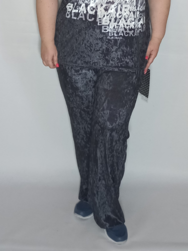 Брюки   "999 велюр" черный (Корея, разные  фабрики) — размеры ЕДИНЫЙ