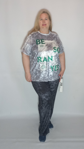 Туника велюр " 2617", серый (Корея, разные  фабрики) — размеры ЕДИНЫЙ