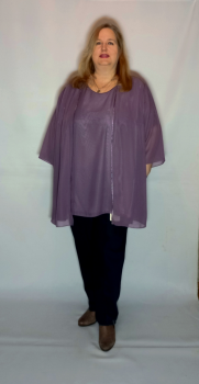 Комплект ( блуза+кардиган) пепел розы  20-o241-1-27#/910